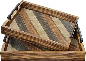 Bandeja de Madera Artesanal con Grabado Floral y Acabado Natural, Perfecta para Servir, Exhibir y Decorar el Hogar, Bandejas de Madera para Servir - Product Image 5