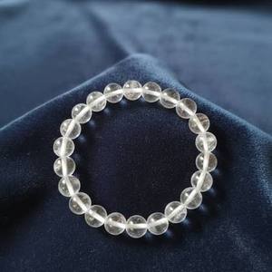 Bracelet en perles de quartz clair, forme sphérique polie, bijoux en cristal écologiques - Product Image 3