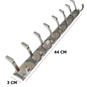 Premium Modern Aluminium 8 Pin Adjustable Wall Mounted Heavy Duty Hook Rack <b>Clothes</b> Hanger Organizer Coat Towel Bag <b>Storage</b> - Product Image 2