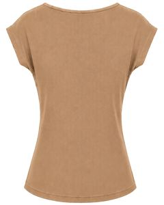 Manufacturer Beige Women Casual Summer Blouse Elegant Flower Neck Short Sleeve Fashion Loose Fit Daily Wear Stylish <b>Top</b> Shirt - Product Image 2