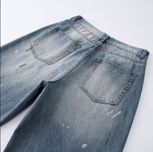Jeans Casuales de Invierno para Hombre, de Mezclilla Tejida, Color Azul Claro, Corte Ancho y Holgado, de Secado Rápido, Ligeros y Cómodos - Product Image 5