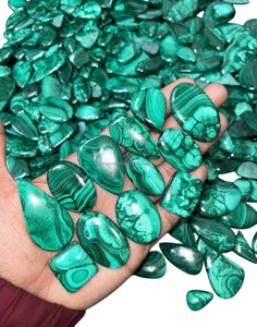 Malachite naturelle Cabochon de pierres précieuses en vrac poli mélange forme toutes tailles Cabochon de cristal pour bijoux pendentif faisant des pierres précieuses - Product Image 3