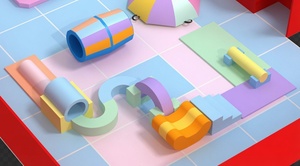Structure de jeu intérieure en plastique colorée avec blocs et structures souples pour aire de jeux pour enfants - Product Image 2