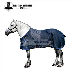 Couverture d'été imperméable et respirante pour cheval Western 420D Ripstop avec 4 sangles de fixation, grande rabat de queue et doublure en polyester, acier inoxydable - Product Image 3