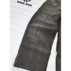 Jeans de Mezclilla Negra Selvedge con Textura Sólida en Relieve, Peso Medio, Transpirables, Estilo Vintage, Personalizados OEM, para Hombre, Invierno, Otoño, Primavera - Product Image 3