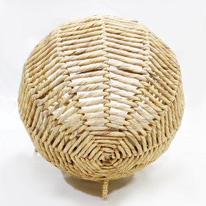 Lit pour chat rond tissé en forme de grotte avec coussin amovible, matériau en fibre respirante, lit pour animaux de compagnie d'intérieur, style minimaliste, utilisable toute l'année - Product Image 3