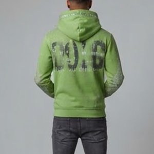 Nouveau sweat-shirt zippé vert à capuche pour homme avec impression numéro 3, poche avant, style streetwear, coupe régulière, idéal pour l'automne - Product Image 2