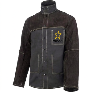 Veste de soudeur marron pour homme, boutonnée, résistante à la chaleur, coupe classique, vêtement de travail de sécurité pour atelier - Product Image 6