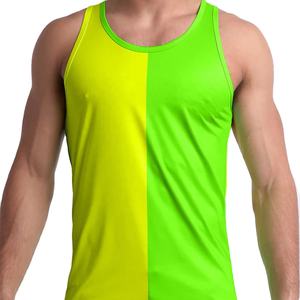 Summer Casual Wear Men Colorblock Tank Top Green <b>Yellow</b> Sleeveless Shirt Quick-Dry Lightweight <b>Fabric</b> Tank Top For Everyday Wear - Product Image 6