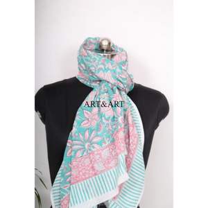 Pareo/Sarong de playa para mujer 100% algodón con estampado a mano, cómodo pareo/sarong para chicas con pañuelo ligero para cubrirse. - Product Image 4