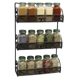 3 Tier Metal Spice Rack Organizer For <b>Kitchen</b> Space Saving Standing Seasoning Bottle Holder Shelf Heavy Duty <b>Pantry</b> Storage Rack - Product Image 6