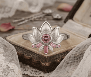 Anillos de Oro con Incrustaciones de Circonita y Amatista, con Piedras Preciosas Redondas Rosadas, para Compromiso, Regalo para Mujer, Cristal Curativo, Venta al Por Mayor - Product Image 1