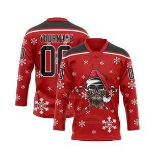 Últimos Jerseys de Hockey sobre Hielo de Alta Calidad, Personalizados, Transpirables, de Secado Rápido, 100% Poliéster, Servicio OEM, Venta al Por Mayor, Cuello en V - Product Image 6