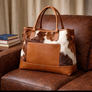 Leather Hair On Tote <b>Bag</b> Cowhide Handbag Women Shoulder Purse Fashion Casual Stylish Daily Use Tote <b>Bag</b> LHTB-0031 - Product Image 5