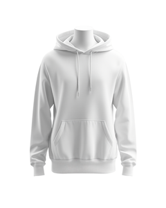 Sweat-shirt à capuche unisexe blanc, coupe ample, en molleton, décontracté, avec poche avant, pour l'hiver, 100% coton, respirant, streetwear - Product Image 3