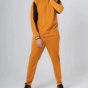 ชุดวอร์มผู้ชายพรีเมียมสไตล์วินเทจเนื้อผ้าหนานุ่ม  พร้อมเสื้อฮู้ดมีสไตล์ กางเกงจ็อกเกอร์  แขนเสื้อแบบคัลเลอร์บล็อก - Product Image 3