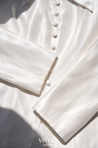 Blazer élégant blanc pour femme, à manches longues, avec peplum, anti-plis, pour le bureau, <span class=keywords><strong>ELODIE</strong></span> - Product Image 6