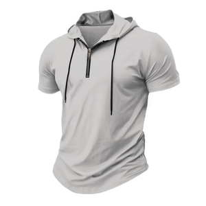 Wholesale Short Sleeve Hoodies OEM ODM Custom Printed Hooded Sweatshirt Lightweight Casual Fashion Hoodies Manufacturers - Product Image 1