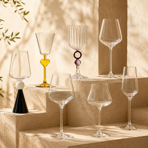 Copas de Vino de Borosilicato Hechas a Mano de 250 ml, Libres de Plomo, Transparentes, con Tallo, para Vino Tinto y Blanco, Reutilizables, Venta al Por Mayor - Product Image 4