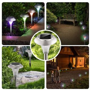 Set di 4 Luci Solari da Giardino IP44 Impermeabili, Lampade Paesaggistiche Cambia Colore per Illuminazione Sentieri - Product Image 6