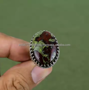 Anillo de jaspe de sangre de Dragón de la mejor calidad, anillo de Plata de Ley 925 de jaspe australiano, anillo de propuesta de piedras preciosas verdes, Día DE LA Independencia - Product Image 1