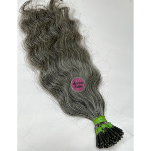 Extensiones de Cabello Humano Remy Grado 12A Hechas a Mano en India Arrow Exim, Gris Natural, Punta en I, Doble Trama a Máquina, Permanente, Todos los Colores Naturales - Product Image 4