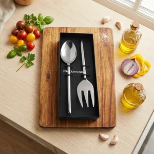 Handcrafted Stainless Steel Eco-Friendly Salad <b>Server</b> for Wedding Dinnerware Cutlery New Arrival Flatware Sets Dishwasher Safe - Product Image 6