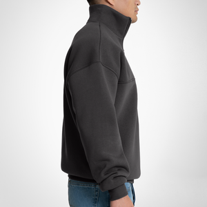 Sudadera Oversize con Cremallera de un Cuarto, Logotipo Personalizado, Forro Polar Grueso, Hombros Caídos, Estilo Urbano, 100% Algodón, 400 g/m², con Capucha - Product Image 4