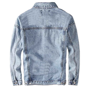 Veste en jean pour homme, décontractée, couleur unie, simple boutonnage, coupe ajustée, en coton, manteau d'extérieur de haute qualité, vêtement de mode premium - Product Image 3