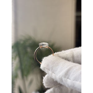 Anillo de compromiso solitario de lujo con diamante cultivado en laboratorio de 1.59 quilates VS EF, oro macizo, joyería fina, regalo de boda para ella - Product Image 4