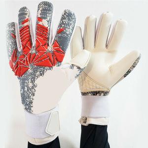 Gants de gardien de but de football personnalisés avec paume en latex antidérapante, protection des doigts, picots, dos en maille respirante, support de poignet et fermeture Velcro - Product Image 2