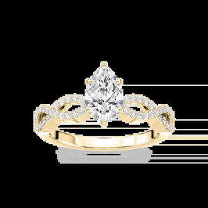 Bague de fiançailles avec diamant taille poire d'un carat, pierres latérales, or rose, or blanc, or jaune, bijoux élégants et intemporels pour femmes - Product Image 5