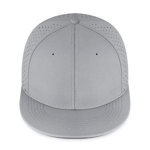 Gray 6-Panel Snapback <b>Cap</b> With Mesh Eyelets Adjustable Fit Unisex Casual Hat Spring Summer Breathable Polyester Baseball <b>Cap</b> - Product Image 2