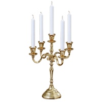 Chandelier de luxe en laiton à 5 bras pour décoration de mariage, chandelier de luxe, pièce maîtresse de décoration de table, bougeoir antique en vente