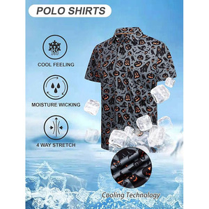 Camiseta de Golf para Hombre con Estampado de Panal de Abeja, Diseño Hexagonal, Estilo Deportivo, Rendimiento Atlético, Cuello Tipo Polo - Product Image 5