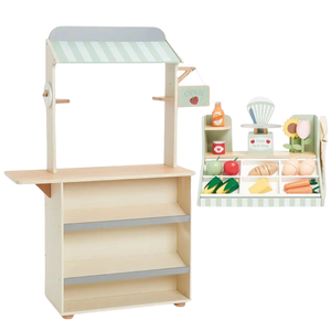 Juguete de Madera Natural para Jugar a la Venta en el Mercado, Juego de Roles para Niños, Juguete Educativo de Supermercado, Vietnam - Product Image 3