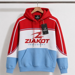 Venta al por Mayor Directa de ZIAKOT INDUSTRY, Sudadera con Capucha Deportiva Roja y Blanca, Personalizada y Cosida, la Más Vendida - Product Image 2