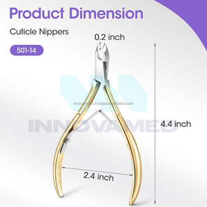 Wholesale Rate Own Logo OEM Manicure Pedicure Tools Curved Stainless Steel Cuticle Nippers Gold Finish Best Supplier - Product Image 2