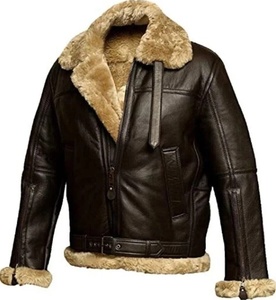 Veste bomber en cuir d'agneau B3 pour homme, veste d'aviateur RAF, manteau d'hiver pour pilotes - Product Image 1