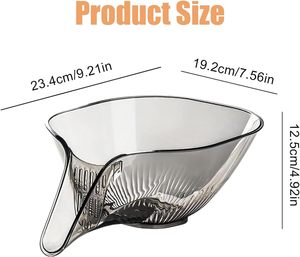 Large Capacity Transparent <b>Colander</b> Bowl with Smart Drain Spout for Easy Fruit & Vegetable Washing - Product Image 2