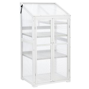 Invernadero Portátil de 62 Pulgadas de Altura con Ruedas, Invernadero Grande para Balcón, Uso en Interiores y Exteriores, Estantes Ajustables, Material de Madera - Product Image 2
