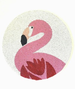 Les-Ottomans 'Coral' Beaded Placemats Beaded Placemat Easter Placemat Mat Pinwheel Bliss Placemat Design Placemat by Saro Lifes - Product Image 4