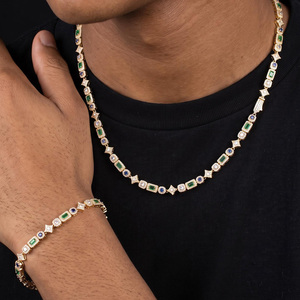 MON 01 Collier Hip Hop Moissanite au prix le plus bas, en argent sterling 925, entièrement serti de moissanites 2mm 3mm 4mm, chaîne tennis - Product Image 3