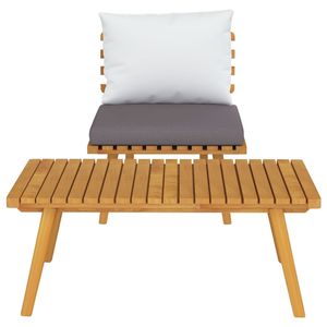 Ensemble de salon de patio 2 pièces en bois d'acacia massif avec coussins ensembles de jardin produit - Product Image 3