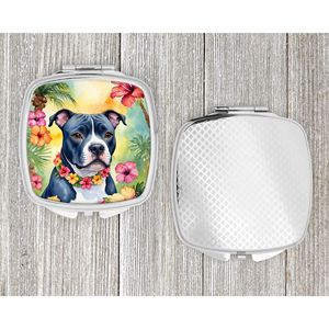 Staffordshire Bull Terrier Luau Compact Folding Handheld Makeup <b>Mirror</b> Portable <b>Travel</b> Decorative <b>Mirror</b> Gift for Women Girls - Product Image 4