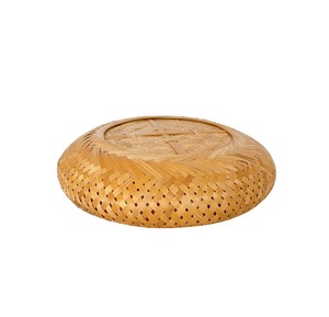 Plateau rond moderne en bambou, bol de service décoratif, plateau alimentaire, organisateur de table, plateau décoratif au design artistique - Product Image 2
