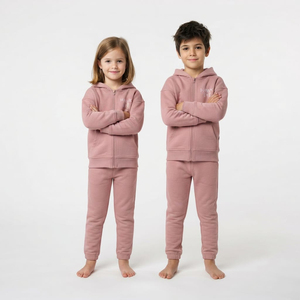 Kids Unisex Tracksuit Two Piece <b>Set</b> Full Zip Hoodie With <b>Jogger</b> Pants Custom Logo Manufacturer High Quality Casual Street Wear - Product Image 5