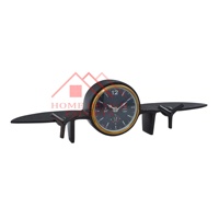 Sculpture d'horloge abstraite en métal pour la vaisselle, design unique, sculpture d'avion moderne pour le bureau
