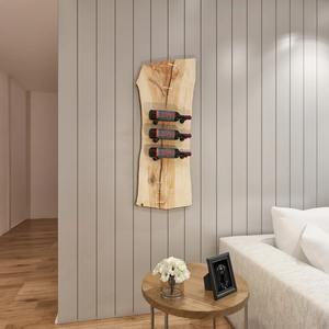 Porte-bouteilles mural en fer rayé, style classique moderne, pour 3 bouteilles, rangement vertical, gain de place, support flottant transparent pour bouteilles de vin - Product Image 4