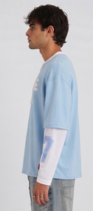 เสื้อยืดแขนยาวโอเวอร์ไซส์ผ้าคอตตอนโพลีเอสเตอร์ 100% แขนสองชั้น เสื้อยืดผู้ชายแบบสั่งพิมพ์ลาย เสื้อถักแขนตาข่าย - Product Image 3